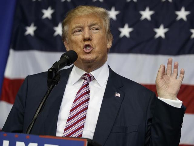 Republican presidential candidate Donald Trump speaks during a campaign rally at the Delaware County Fair on October 20, 2016, in Delaware, Ohio. (AP) Republican presidential candidate Donald Trump speaks during a campaign rally at the Delaware County Fair on October 20, 2016, in Delaware, Ohio. (AP)