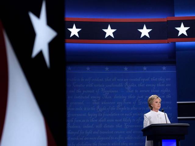 Democratic nominee Hillary Clinton speaks during the final presidential debate. (AFP Photo) Democratic nominee Hillary Clinton speaks during the final presidential debate. (AFP Photo)
