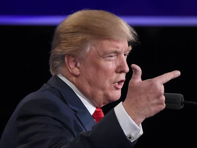 Republican nominee Donald Trump speaks during the final presidential debate. (AFP Photo) Republican nominee Donald Trump speaks during the final presidential debate. (AFP Photo)