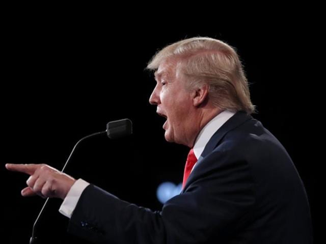 Republican US presidential nominee Donald Trump speaks during the third and final 2016 presidential campaign debate. (REUTERS)