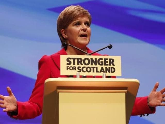 File photo of Scotland's First Minister Nicola Sturgeon addressing the Scottish National Party 's annual conference in Glasgow on October 15, 2016. (Reuters) File photo of Scotland's First Minister Nicola Sturgeon addressing the Scottish National Party 's annual conference in Glasgow on October 15, 2016. (Reuters)