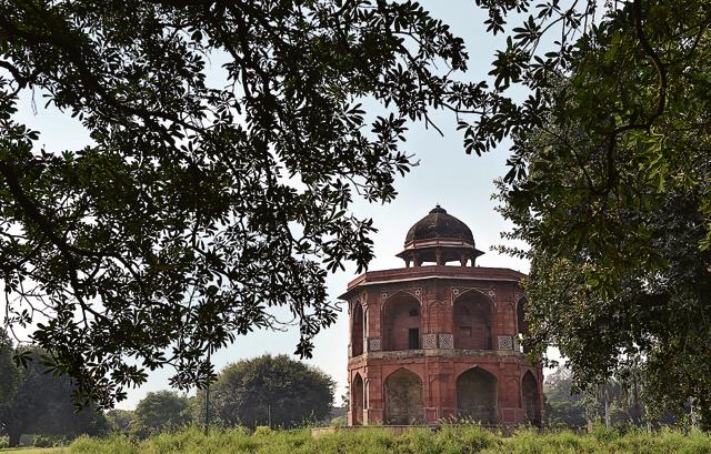 Sher Mandal, Purana Qila complex: On January 27, 1556, Mughal emperor Humayun was climbing down the stairs of his library when he heard the azaan, the call to prayer. As was his custom, he sat down in respect. When he got up, his feet got entangled in the folds of his jama, a long, loose garment worn over the clothes. As one historian puts it, Humayun tumbled through life and tumbled out of it. After days of secrecy surrounding Humayun’s death, 13-year-old Akbar was crowned the king. (Saumya Khandelwal/HT PHOTO) Sher Mandal, Purana Qila complex: On January 27, 1556, Mughal emperor Humayun was climbing down the stairs of his library when he heard the azaan, the call to prayer. As was his custom, he sat down in respect. When he got up, his feet got entangled in the folds of his jama, a long, loose garment worn over the clothes. As one historian puts it, Humayun tumbled through life and tumbled out of it. After days of secrecy surrounding Humayun’s death, 13-year-old Akbar was crowned the king. (Saumya Khandelwal/HT PHOTO)