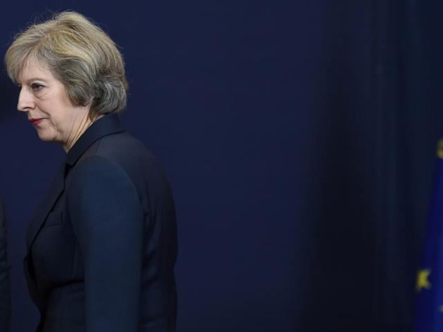 Britain's Prime minister Theresa May arrives for a family picture during an European Union leaders summit on October 20 at the European Council, in Brussels. (AFP Photo) Britain's Prime minister Theresa May arrives for a family picture during an European Union leaders summit on October 20 at the European Council, in Brussels. (AFP Photo)