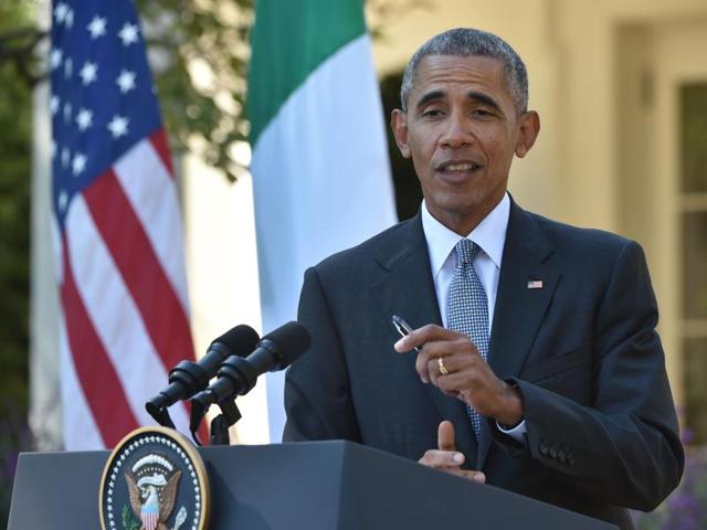 US President Barack Obama speaks during a joint press conference with Italian Prime Minister Matteo Renzi at the White House in Washington, DC, October 18, 2016. (AFP) US President Barack Obama speaks during a joint press conference with Italian Prime Minister Matteo Renzi at the White House in Washington, DC, October 18, 2016. (AFP)