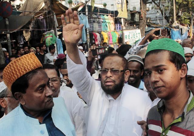 Lok Sabha MP and Trinamool leader, Sultan Ahmed, (in white kurta) leading the protest against uniform civil code on Friday. (Ramkrishna Samanta) Lok Sabha MP and Trinamool leader, Sultan Ahmed, (in white kurta) leading the protest against uniform civil code on Friday. (Ramkrishna Samanta)