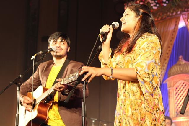 Happydemic artistes performing at a gig. Happydemic artistes performing at a gig.