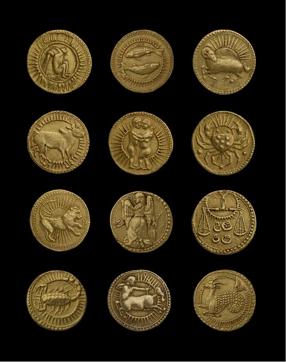 Zodiac coins from India on display at an Oxford exhibition that seeks to explore the supernatural in the art of the Islamic world. (Ashmolean Museum, University of Oxford) Zodiac coins from India on display at an Oxford exhibition that seeks to explore the supernatural in the art of the Islamic world. (Ashmolean Museum, University of Oxford)