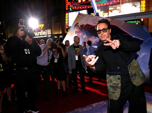 Iron Man star Robert Downey Jr. poses at the premiere of Doctor Strange in Hollywood. (REUTERS) 