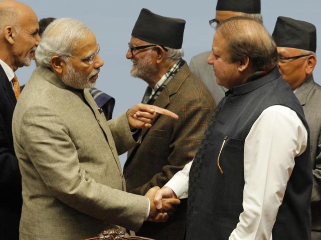 This file photo shows Prime Minister Narendra Modi with Pakistan's Prime Minister Nawaz Sharif. (AFP File Photo) This file photo shows Prime Minister Narendra Modi with Pakistan's Prime Minister Nawaz Sharif. (AFP File Photo)