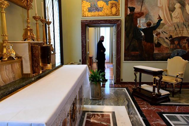 One of the rooms in the Pontiff’s private apartments. Pope Francis has visited the Castel Gandolfo palace, 25 km from Rome, only a couple of times since his election in 2013, and has never spent the night there. (AFP) One of the rooms in the Pontiff’s private apartments. Pope Francis has visited the Castel Gandolfo palace, 25 km from Rome, only a couple of times since his election in 2013, and has never spent the night there. (AFP)