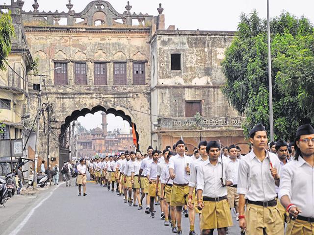 RSS regional communication chief Rajkumar Matale has alleged that Suresh Yadav’s brutal beating by the police was a well planned move(Representational image/Praveen Bajpai) RSS regional communication chief Rajkumar Matale has alleged that Suresh Yadav’s brutal beating by the police was a well planned move(Representational image/Praveen Bajpai)
