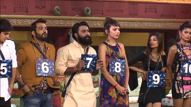 Priyanka Jagga, Manu Punjabi, Rohan Mehra and other contestants during the ranking task on Bigg Boss 10. (COLORS) Priyanka Jagga, Manu Punjabi, Rohan Mehra and other contestants during the ranking task on Bigg Boss 10. (COLORS)