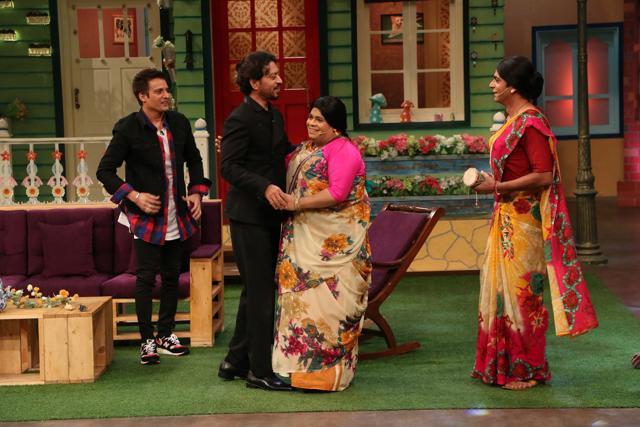 As the small-town sister-in-law Santosh, Kiku Sharda (centre) can take comic liberties that would make most women uncomfortable. (The Kapil Sharma Show) As the small-town sister-in-law Santosh, Kiku Sharda (centre) can take comic liberties that would make most women uncomfortable. (The Kapil Sharma Show)