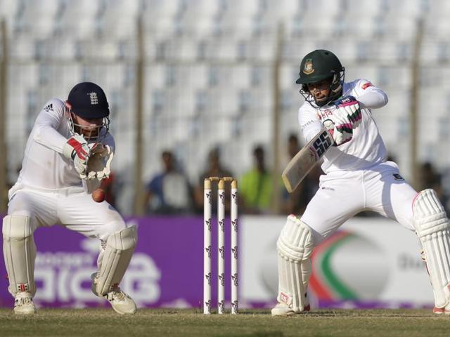 Bangladesh's Mahmudullah, right, defends the ball. (AP Photo) Bangladesh's Mahmudullah, right, defends the ball. (AP Photo)