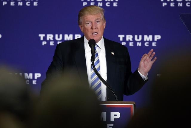 Republican presidential candidate Donald Trump delivers a speech during a campaign event on October 22 in Gettysburg. (AP) Republican presidential candidate Donald Trump delivers a speech during a campaign event on October 22 in Gettysburg. (AP)