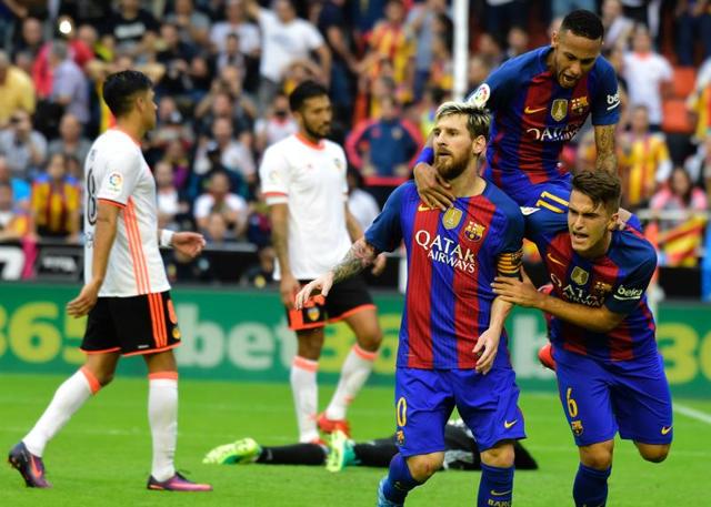Lionel Messi scored his fifth goal in three games. (AFP) Lionel Messi scored his fifth goal in three games. (AFP)