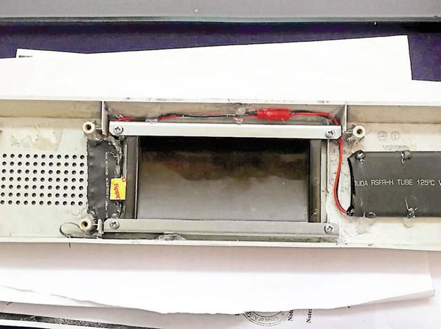 The ‘cloning devices’ seized by the police in Ludhiana on Saturday. (HT Photo) The ‘cloning devices’ seized by the police in Ludhiana on Saturday. (HT Photo)