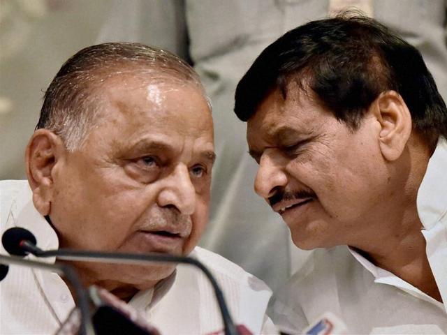 Samajwadi Party supremo Mulayam Singh Yadav with party's state chief and his brother Shivpal at a press conference in Lucknow earlier this month. (PTI File) Samajwadi Party supremo Mulayam Singh Yadav with party's state chief and his brother Shivpal at a press conference in Lucknow earlier this month. (PTI File)