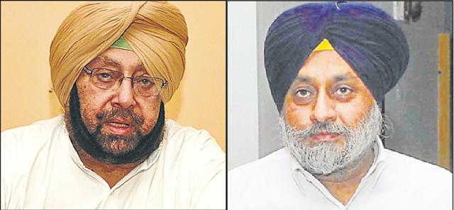 Capt Amarinder Singh and Sukhbir Singh Badal. (HT Photo) Capt Amarinder Singh and Sukhbir Singh Badal. (HT Photo)
