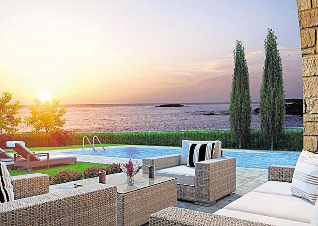 The exterior space around a villa Gauri Khan designed in Cyprus. The exterior space around a villa Gauri Khan designed in Cyprus.