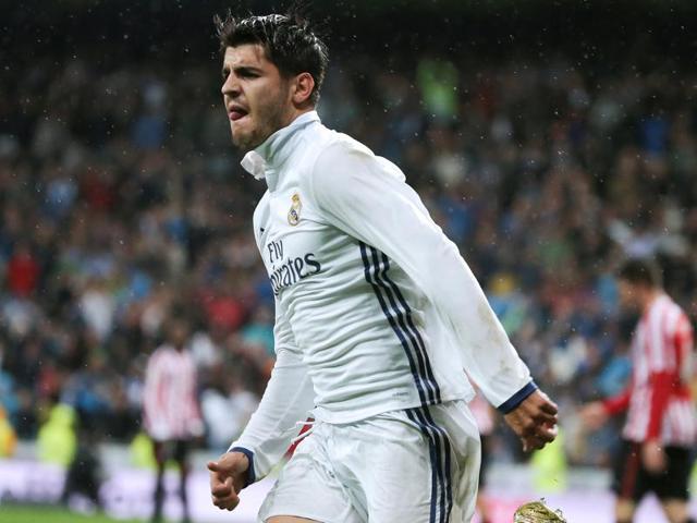 Morata fires home the winner for Real Madrid. (REUTERS) Morata fires home the winner for Real Madrid. (REUTERS)