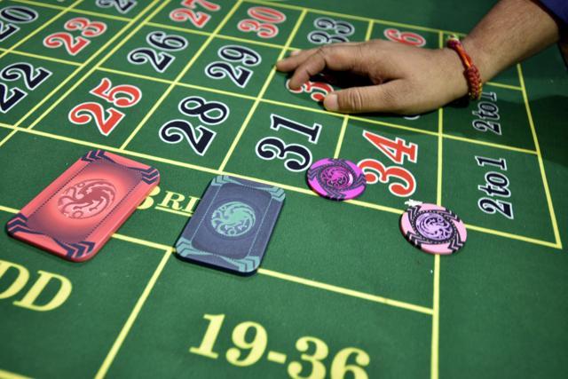 Casino tokens worth more than Rs 1.36 crore were seized during the raid at the makeshift casino at Sainik Farms. (Arun Sharma/HT Photo) Casino tokens worth more than Rs 1.36 crore were seized during the raid at the makeshift casino at Sainik Farms. (Arun Sharma/HT Photo)