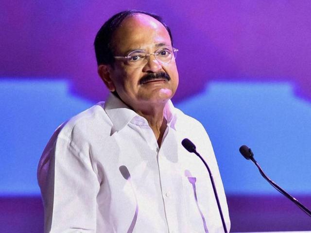 M Venkaiah Naidu, I&B minister at the closing ceremony of 1st BRICS Film Festival in New Delhi on Tuesday.(PTI)