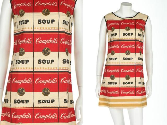 Fashion had an important place in the era. The Souper Dress (1966) is an iconic piece from the late 1960s, bringing Andy Warhol’s famous Campbell’s soup can to a dress. (AFP)