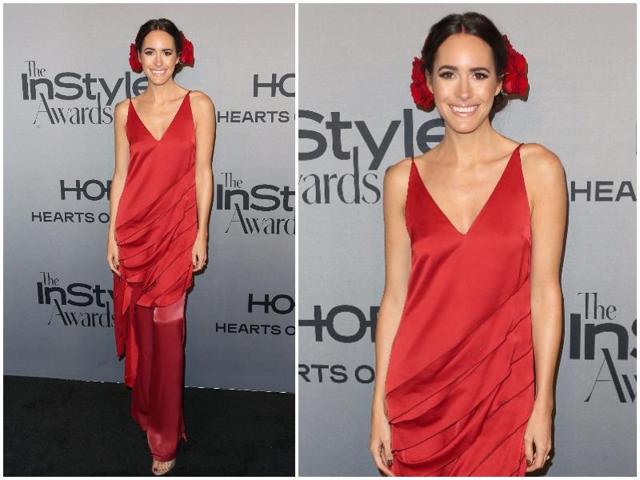 TV personality Louise Roe also made a siren call in head-to-toe red, even accessorising with red roses in her hair. (AFP) TV personality Louise Roe also made a siren call in head-to-toe red, even accessorising with red roses in her hair. (AFP)