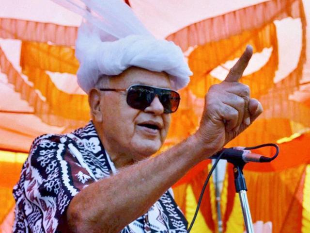 Jammu and Kashmir National Conference President Farooq Abdullah addressing a public rally in Mendhar, Poonch. (PTI file photo) Jammu and Kashmir National Conference President Farooq Abdullah addressing a public rally in Mendhar, Poonch. (PTI file photo)