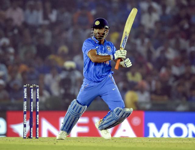 Dhoni’s 80 in Mohali was his first half-century in just over a year. (Keshav Singh/HT Photo)