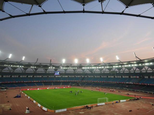 New Delhi’s Jawaharlal Nehru Stadium. Besides the capital, Kochi, Mumbai, Guwahati, Kolkata and Margao are the other five host cities. (Arjun Panwar/ ISL/ SPORTZPICS) New Delhi’s Jawaharlal Nehru Stadium. Besides the capital, Kochi, Mumbai, Guwahati, Kolkata and Margao are the other five host cities. (Arjun Panwar/ ISL/ SPORTZPICS)