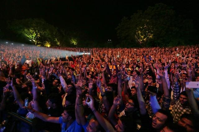 Music director duo Vishal Dadlani and Shekhar Ravjiani rocked the floor at IIT Delhi. (Rajesh Kashyap/HT Photo )