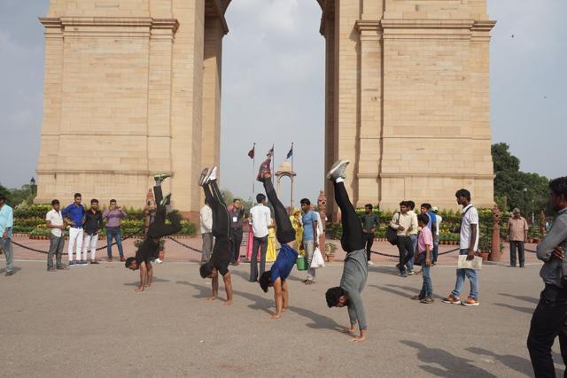 The group is not restricted to particular streets, India Gate is also their favourite place to do stunts. The group is not restricted to particular streets, India Gate is also their favourite place to do stunts.