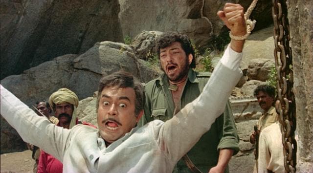 The moment when Gabbar says, “Ye haath humko dede Thakur!” The moment when Gabbar says, “Ye haath humko dede Thakur!”