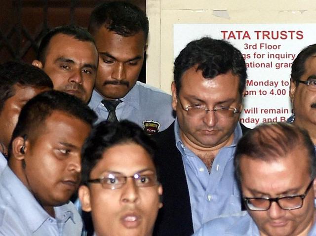 Ousted chairman of Tata Sons, Cyrus Mistry leaves from Bombay House in Mumbai.(PTI Photo)
