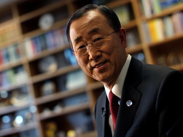 United Nations secretary general Ban Ki-moon at his desk his office at United Nations Headquarters in the Manhattan borough of New York, US. (Reuters) United Nations secretary general Ban Ki-moon at his desk his office at United Nations Headquarters in the Manhattan borough of New York, US. (Reuters)