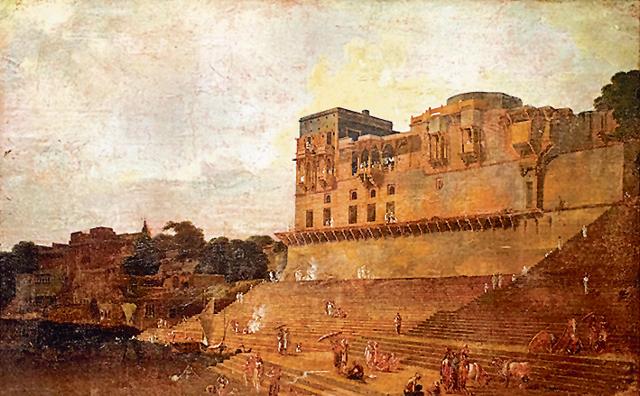 Painting of a Benares ghat by William Daniell, in the Asiatic Society’s collection. (India International Centre) Painting of a Benares ghat by William Daniell, in the Asiatic Society’s collection. (India International Centre)