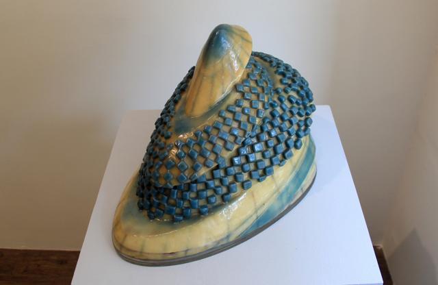 An untitled sculpture made using pigmented beeswax (Photo: Bhushan Koydande/HT)