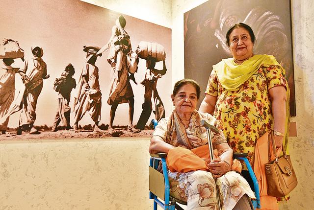 Biba Uppal (standing) and Amolak Swani (seated) at the Partition Museum in Amritsar. Both their families moved to India from the other side when the country was divided in 1947 (Sanjeev Verma/HT Photo) Biba Uppal (standing) and Amolak Swani (seated) at the Partition Museum in Amritsar. Both their families moved to India from the other side when the country was divided in 1947 (Sanjeev Verma/HT Photo)