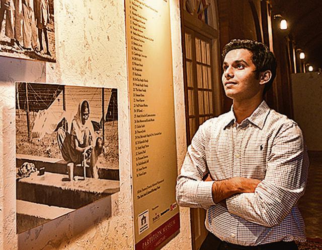 Viren Gupta at the Partition Museum in Amritsar. The student of class XII has created a Partition Museum App to digitalise the project (Sanjeev Verma/HT Photo) Viren Gupta at the Partition Museum in Amritsar. The student of class XII has created a Partition Museum App to digitalise the project (Sanjeev Verma/HT Photo)