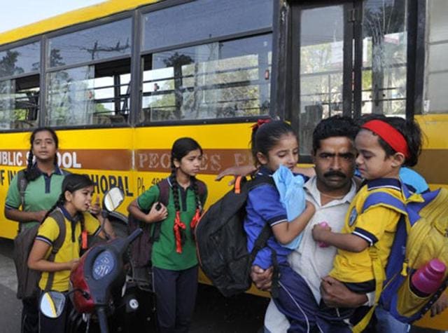The school bus owners association (SBOA) announced that they took this decision as the government is not granting them exemption from toll tax, which they have been demanding since last year (HT photo) The school bus owners association (SBOA) announced that they took this decision as the government is not granting them exemption from toll tax, which they have been demanding since last year (HT photo)