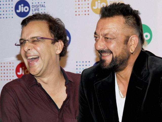 Vidhu Vinod Chopra and Sanjay Dutt at the festival. (PTI Photo)