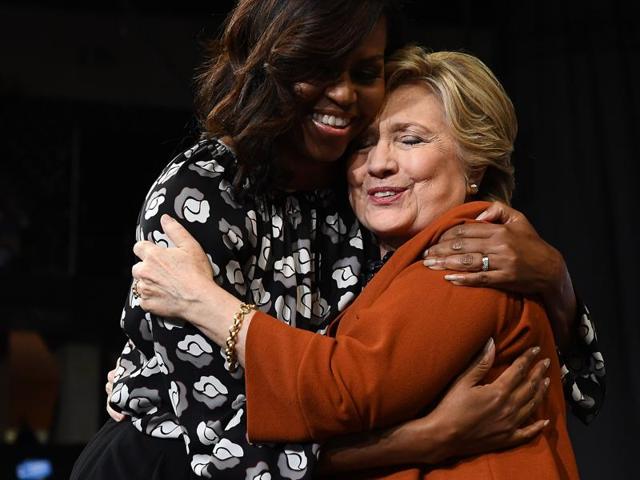Clinton is banking on Michelle Obama’s popularity with women voters (AFP) Clinton is banking on Michelle Obama’s popularity with women voters (AFP)