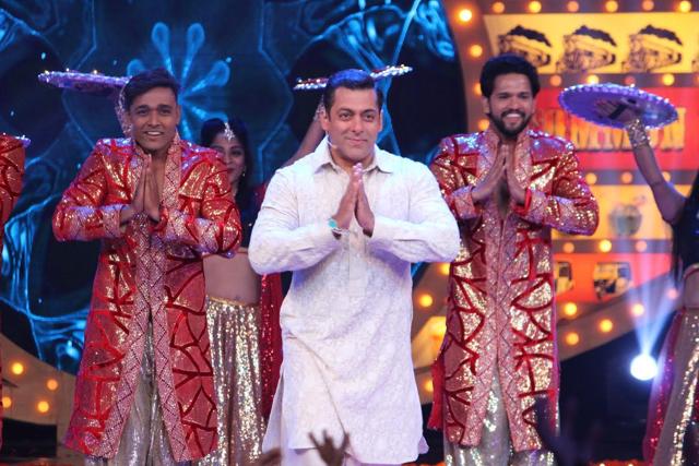 Salman Khan on the Bigg Boss stage.