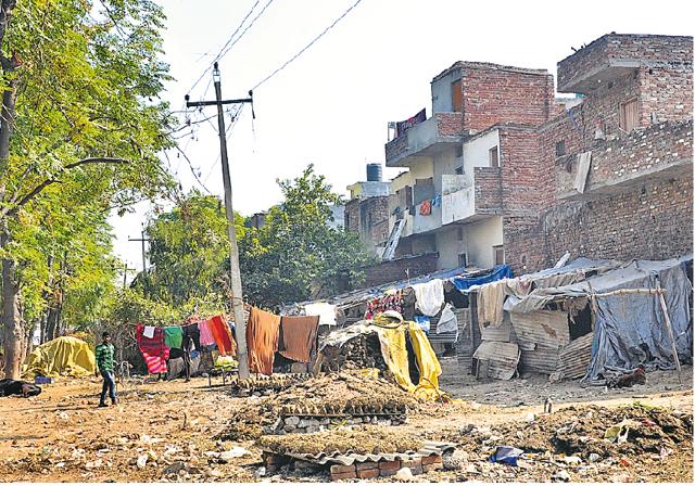 A locality in Vikas Nagar is crying for attention. (Sant Arora/ HT)