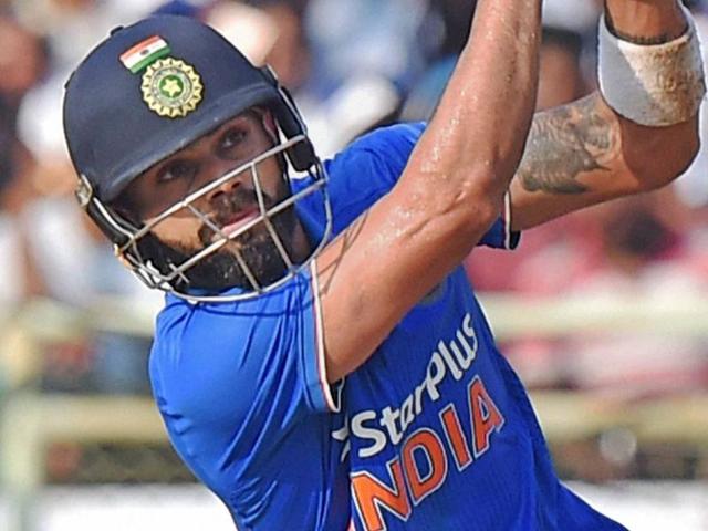Indian cricketer Virat Kohli in action during the 5th ODI against New Zealand. (PTI photo) Indian cricketer Virat Kohli in action during the 5th ODI against New Zealand. (PTI photo)