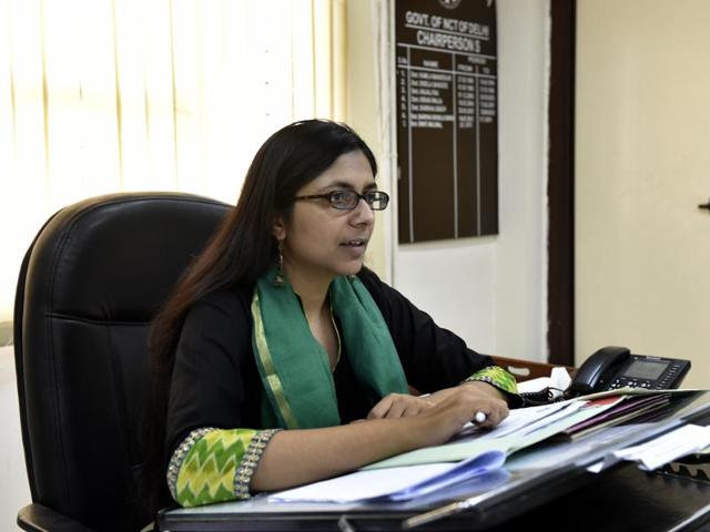 Delhi Commission for Women chief Swati Maliwal said their were being ‘punished for doing good work’, a day after she revealed that salaries of contractual employees had been withheld. (Mohd Zakir/HT File Photo) Delhi Commission for Women chief Swati Maliwal said their were being ‘punished for doing good work’, a day after she revealed that salaries of contractual employees had been withheld. (Mohd Zakir/HT File Photo)