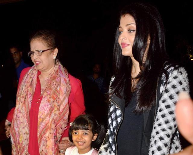 Aishwarya with her mother and daughter Aaradhya. Aishwarya with her mother and daughter Aaradhya.