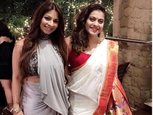 Cousins Kajol and Tannisha during Diwali celebrations. 